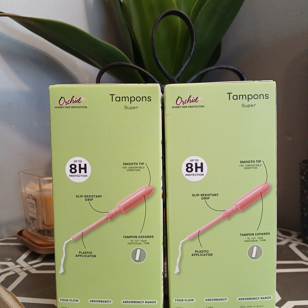 Orchid 2pk Tampons Super Unscented with Plastic Applicator - Pink. Brand New - Picture 4 of 5